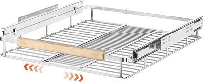 SANNO Pull Out Cabinet Organizer, Expandable Slide Out Organizer shelf for Kitchen Cabinets Organizer, Sliding Pantry Shelves - Roll Out Shelf Storage for Pots, Pans