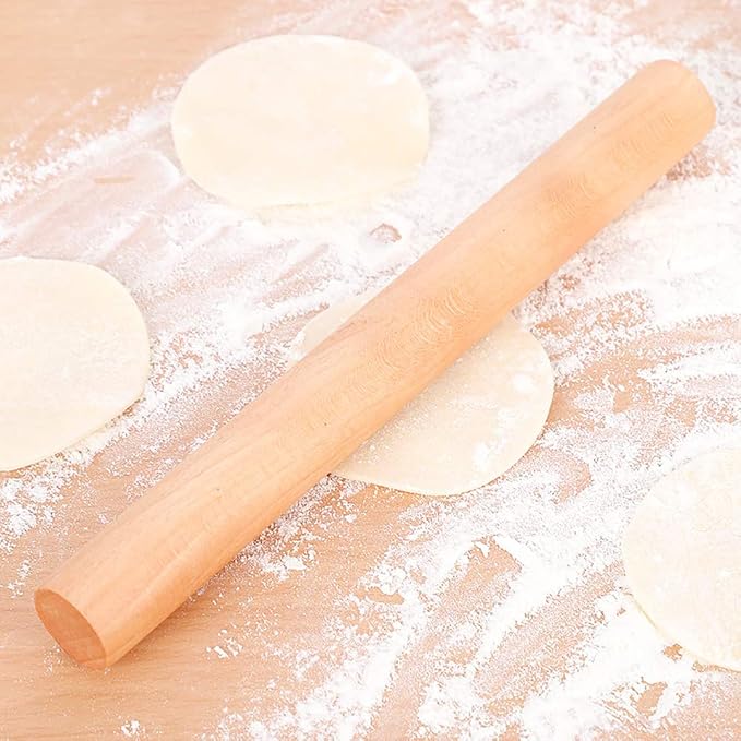 2 Pcs Solid Wood Rolling Pin Hand Dumpling Rolling Pin Wooden Pizza Roll Pin Dough Roller Baking Tool
