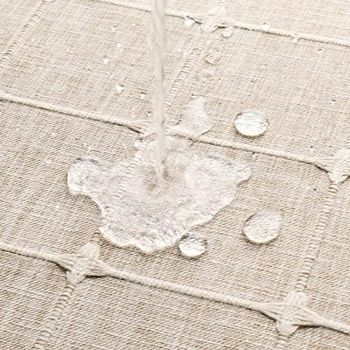 Boho Farmhouse Classic Plaid Linen Tassel Shower Curtain Grey,72x84