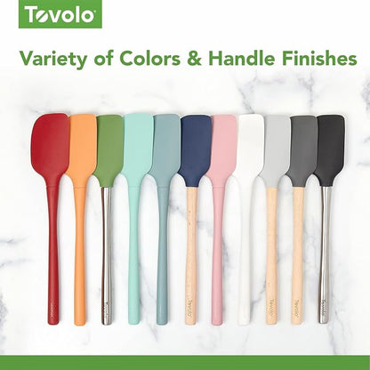 Tovolo Flex Core 5 Piece Silicone Spatula Set Heat Resistant All Silicone Utensils Include Non Stick Spatula Spoonula Jar Scraper, Dishwasher Safe BPA Free Spatulas for Baking Mixing, Apricot Orange