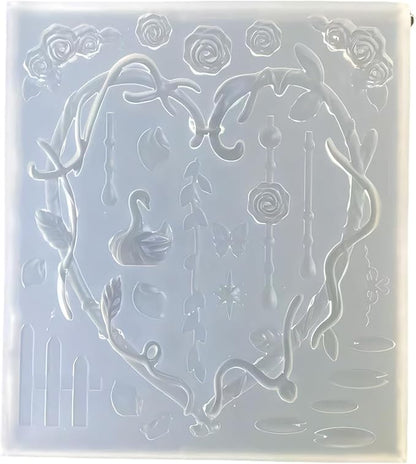 Artistic Vine Pattern Cygnus Shape Silicone for Baking Jewelry Making and Home Decoration Cake Decoration