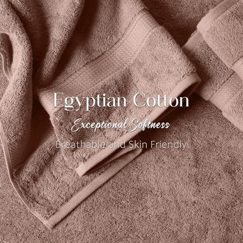Superior Egyptian Cotton Ultra Plush & Absorbent, 3 Piece Set, Muted Mauve
