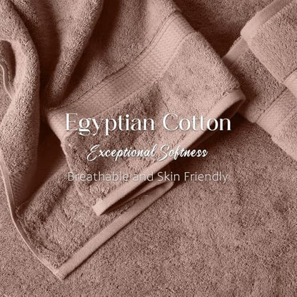 Superior Egyptian Cotton Ultra Plush & Absorbent, 3 Piece Set, Muted Mauve