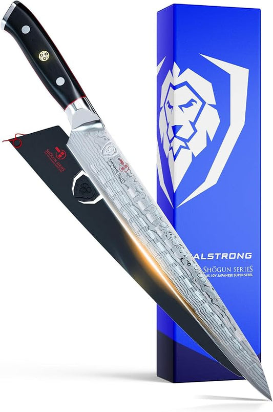 Dalstrong Ultimate Slicer Sujihiki Knife - 10.5 inch - Shogun Series ELITE - The Tokugawa - Damascus Slicing Knife - AUS-10V Japanese Super Steel Kitchen Slicer Saya - Kitchen Knife - Sheath Included