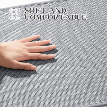chakme Bathroom Rugs Mat 47x25, Ultra Thin Non Slip Bath Mat Large Quick Dry Absorbent Bath Mat for Bathroom Floor, (Light Grey, 47"x25")