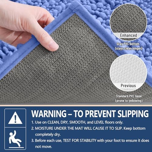 Arotive Bathroom Rugs Mat 47x24, Soft Absorbent Chenille Shaggy Bath Mat