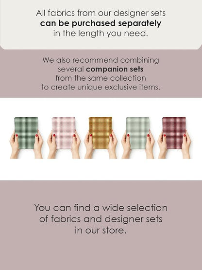 Cotton Patchwork Quilting Fabric Panel – 155×100 cm, 100% Cotton, Made in Türkiye (PRT_KUP 01-001) (Classic Gingham, 5 pcs (23.6x11.8 inc))