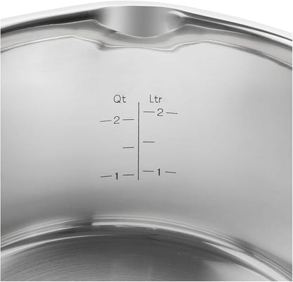 ZWILLING TrueFlow 5-Piece Saucepan Set, with Pouring Function, Suitable for Induction, Uncoated, Stainless Steel, Silver