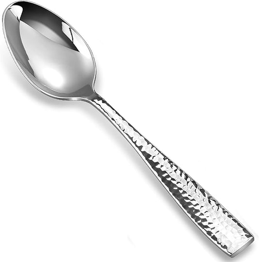 KEAWELL Premium 4-Piece Louis Hammered Spoons Set, 18/10 Stainless Steel, Set of 4, Fine Spoon Set with Squared Edge, Dishwasher Safe (7.6" Dinner Spoon)