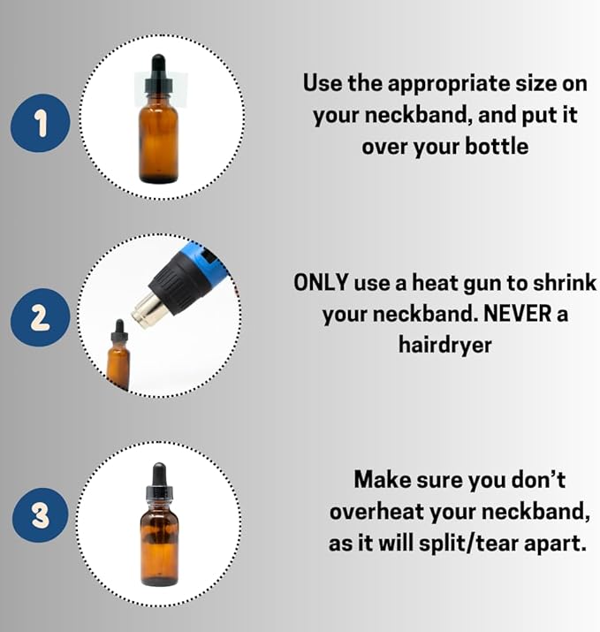 66 x 28 mm Clear Perforated Shrink Band for Growler, Honey & Gallon Bottles [Cap Diameter: 1 1/2"] Pack of 50