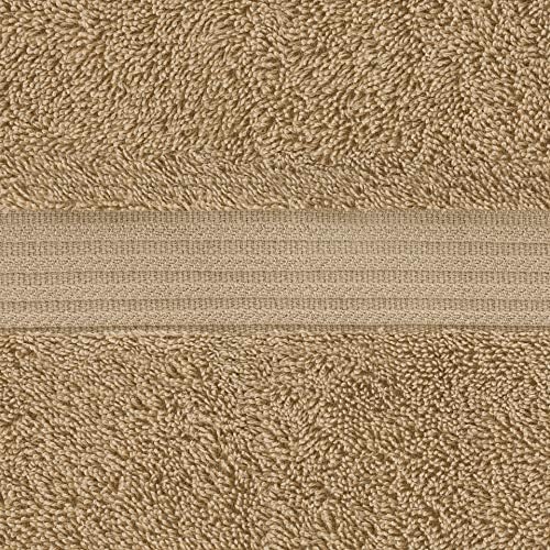 American Veteran Towel, 100% Cotton Turkish Washcloths for Bathroom Essentials 4 Pack, Soft Absorbent Wash Cloths Quick Drying Small Towels Washrags, Beige