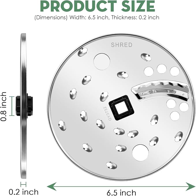 Showingo Food Processor Slice Shred Disc Blade Replacement for Hamilton Beach 70730, 70740, 70670, 70760 - Stainless Steel Disc for Slicing and Shredding