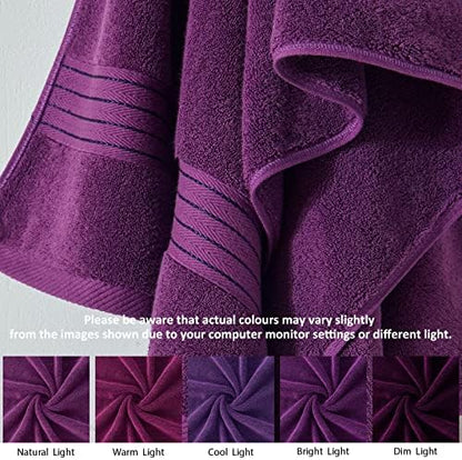 COZYART Purple Bath Towel Set for Bathroom Soft Absorbent Durable 650 GSM Turkish Cotton Towel Sets of 6, 2 Large Bath Towels, 2 Hand Towels, 2 Washclothes
