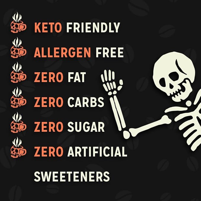 Bones Coffee Company Rest in Peace Decaffeinated Flavored Coffee, Medium Roast Low Acid Arabica Beans Compatible with Auto drip and French Press Coffee Maker, 12 Oz Whole Bean