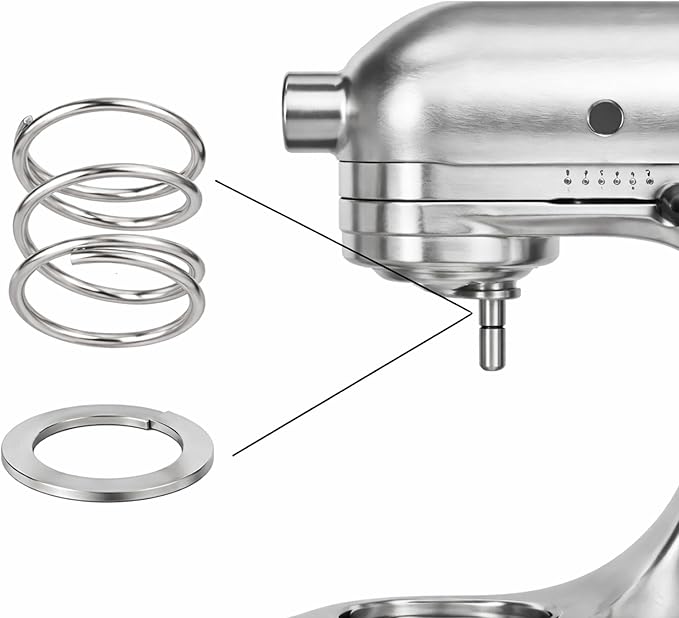 Spring & Washer Kit for KitchenAid® Stand Mixers – 316 Stainless Steel Upgrade, Food-Grade Replacement for Tilt-Head & Bowl-Lift Models – Stabilizes Attachments (1 Pack)