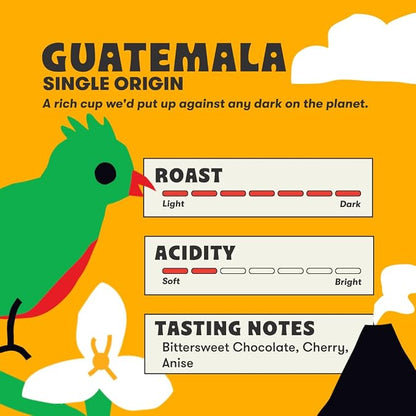 Peace Coffee Guatemala Single Origin Ground Dark Roast Coffee, 5 lb, Organic Fair Trade, Smooth, Deep Flavor, Shade Grown, Fresh Roasted