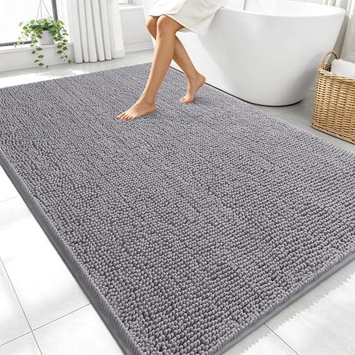 OLANLY Large Bathroom Rugs 70x46, Extra Soft Absorbent Chenille Bath Rugs