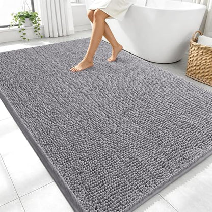OLANLY Large Bathroom Rugs 70x46, Extra Soft Absorbent Chenille Bath Rugs
