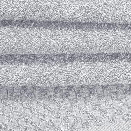 MyOwn Ultra Soft 3 Pack Cotton Towel Set, Contains a Bath Towels 28x55 inch, a Hand Towels 16x24 inch & a Wash Coths 12x12 inch, Ideal Everyday use, Compact & Lightweight - Light Grey