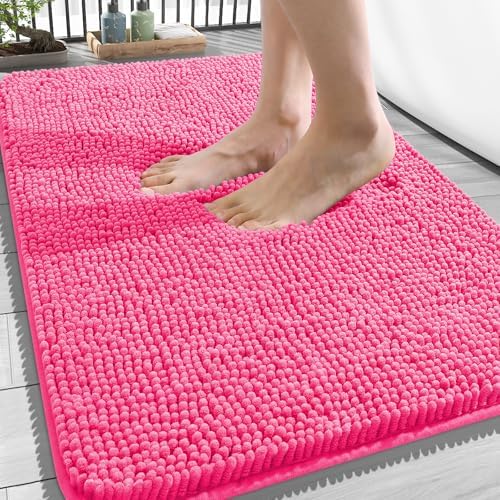 OLANLY Bathroom Rugs 34x21, Extra Soft Absorbent Chenille Bath Rugs