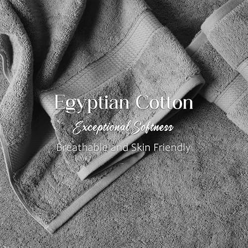 SUPERIOR Egyptian Cotton Ultra Plush & Absorbent, 6 Piece Set, Charcoal