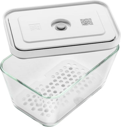 ZWILLING Fresh & Save 2-pc Drip Tray for Glass Storage Containers with Lids, Meal Prep Containers, Medium/Large, White