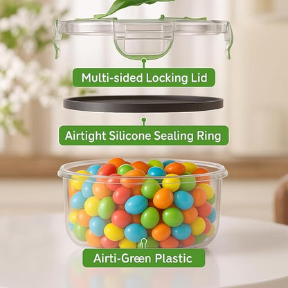 RockBerry 33 Containers with Large Food Storage Containers with Lids Airtight- Stackable Kitchen Bowls Set, Small Box-BPA Free Leak proof Plastic Boxes-Microwave safe