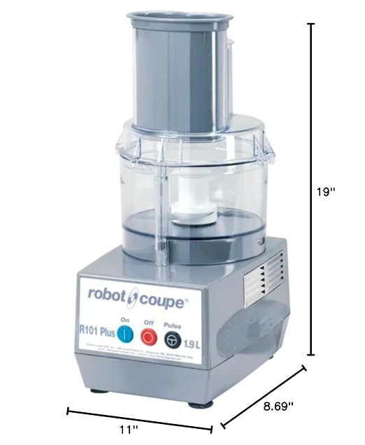 Robot Coupe R101P Plus Combination Food Processor, 1.9-Liter Bowl, Polycarbonate, Clear, 120v