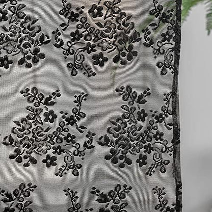 YJ YANJUN Black Lace Shower Curtain for Bathroom 72x72, Gothic Style with Attached Valance