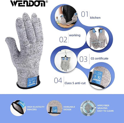 Oyster Knife Shucker Set Oyster Shucking Knife and Gloves Cut Resistant Level 5 Protection Seafood Opener Kit Tools Gift(2knifes+2Glove+1Cloth)