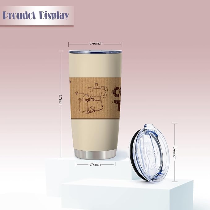 ATHAND Funny Tumbler,Eeffoc Is Coffee Spelled Backwards,20 Oz Insulated Stainless Steel Tumbler with Lid,Sarcastic Coffee Mugs,Novelty Gifts for Women, Men,1 Pcs