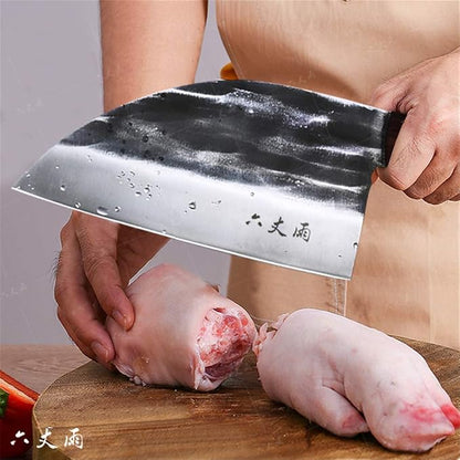 Ultra-Sharp Composite High Carbon Steel Handmade Forged Chef Knife and Vegetable Knife No-Slip Labor-saving Wooden Handle Chinese Knife