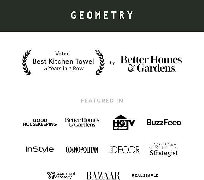 GEOMETRY Kitchen Tea Towels - Quick Dry Microfiber Dish Towels for Kitchen - Revelle 18" x 30" - 1 Pack