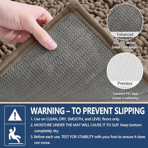 Arotive Bathroom Rugs Mat 59x35, Soft Absorbent Chenille Shaggy Bath Mat