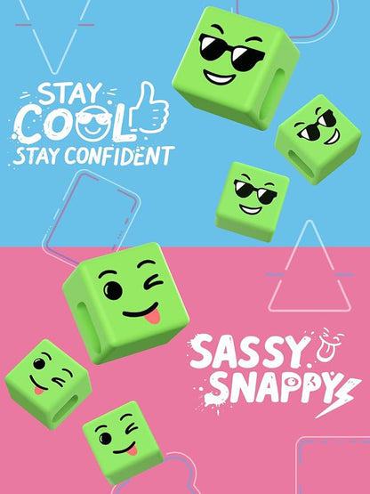 Gifts for Teens Girls Boys Kids Adults Cell Phone Holder with Clip: Dual-Sided Mood Cubes Clips for Gesture Phone Stand Desk Accessory Funny Gadget Birthday Gifts for Men Women Stocking Stuffers