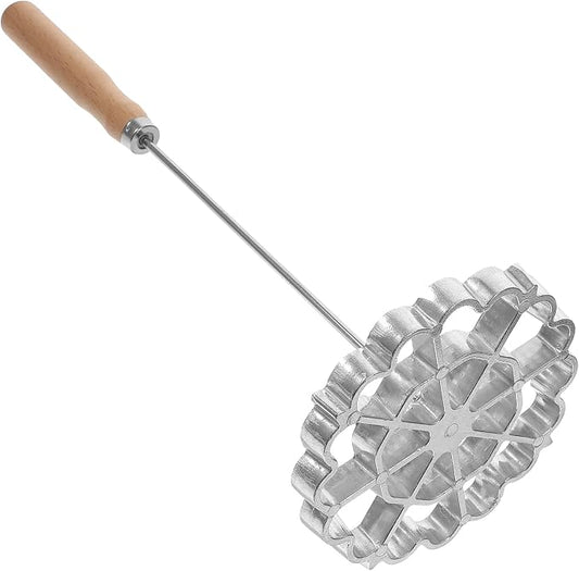Mold Rosette Iron Molds with Wooden Handle, Flower Cookie Maker Molds, Funnel Cake Maker Cooking Stamp Maker
