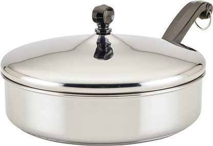 Farberware Classic Series Stainless Steel Saute Pan with Lid, 2.75-Quart Kitchenware, Silver