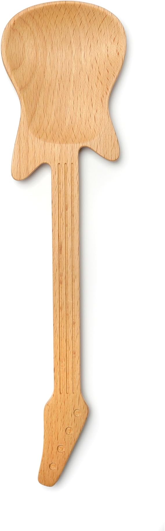 Kikkerland Novelty Guitar Wooden Spoon for Kitchen – Beechwood, Heat Resistant, Use with Non-Stick Cookware – Unique Gift for Music Lovers and Cooking Enthusiasts