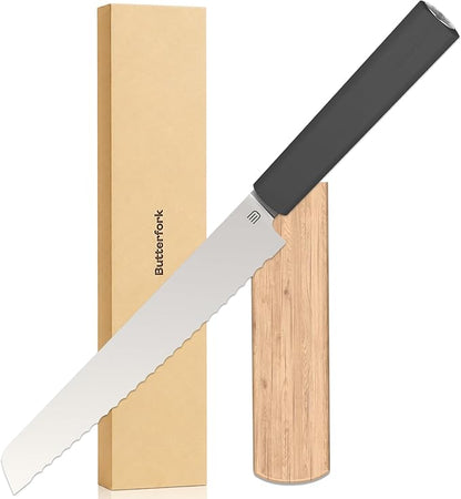 7.5" Serrated Bread Knife for Homemade Bread, Razor Sharp AR-RPM9 Steel & Innovative Wavy Edge, Professional Serrated Knife for Sourdough Bread Cake, Gift Box for Baker Home Chefs