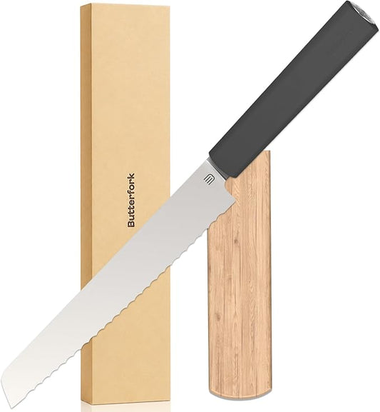 7.5" Serrated Bread Knife for Homemade Bread, Razor Sharp AR-RPM9 Steel & Innovative Wavy Edge, Professional Serrated Knife for Sourdough Bread Cake, Gift Box for Baker Home Chefs