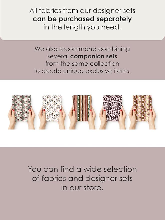 Cotton Patchwork Quilting Fabric Panel – 155×100 cm, 100% Cotton, Made in Türkiye (PRT_KUP 01-001) (Vintage Cottage Blooms, 5 pcs (23.6x11.8 inc))
