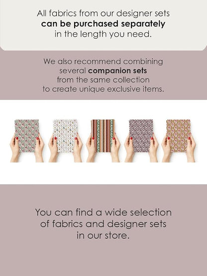 Cotton Patchwork Quilting Fabric Panel – 155×100 cm, 100% Cotton, Made in Türkiye (PRT_KUP 01-001) (Vintage Cottage Blooms, 5 pcs (23.6x11.8 inc))