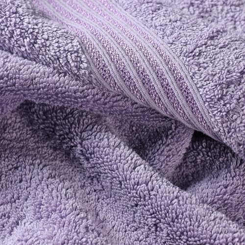 SUPERIOR Egyptian Cotton 6-Piece Towel Set, Bathroom Essentials, Towels for Bathroom, Apartment, Airbnb, Guest Bath, Face, Hand, Bath Towels, Washcloths, Absorbent, Fast Drying, Royal Purple