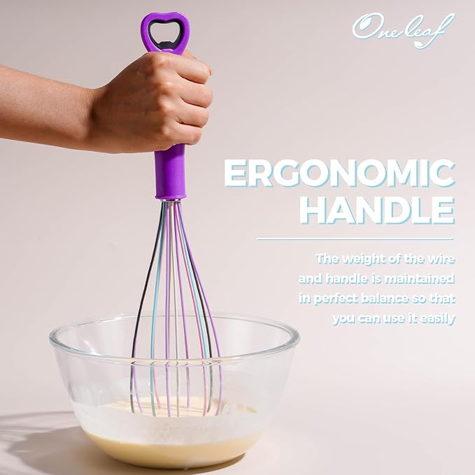 12 Inch Silicone Egg Beater with PP Handle - Multifunctional Baking Tool for Mixing Eggs, Whipping Cream, Dough - Built-in Bottle Opener, Heat-Resistant & Non-Scratch Kitchen Gadget