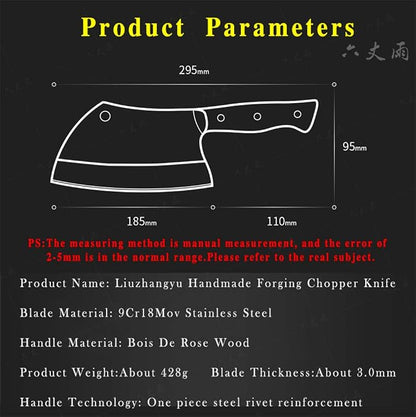 Hunters Serbian Kitchen Knife Handmade Forged Chef Knives Full Tang Butcher Knife Outdoor Meat Slicing Vegetable Cleaver for BBQ Hunting Camping