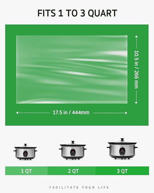 Syntus Slow Cooker Liners, 30 Count Cooking Bags Small Size Disposable Pot Liners Plastic Bags, Fit 1QT to 3QT for Slow Cooker Cooking Trays, 10.5"x 17.5", 30 Liners