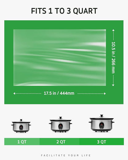 Syntus Slow Cooker Liners, 10 Count Cooking Bags Small Size Disposable Pot Liners Plastic Bags, Fit 1QT to 3QT for Slow Cooker Cooking Trays, 10.5"x 17.5", 10 Liners