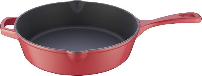 Cuisinart Chef's Classic Enameled Cast Iron Dutch Oven with Lid, Porcelain Enameled Interior, Oven Safe, Induction Compatible, 12-Inch, Chicken Fryer, Peony Pink
