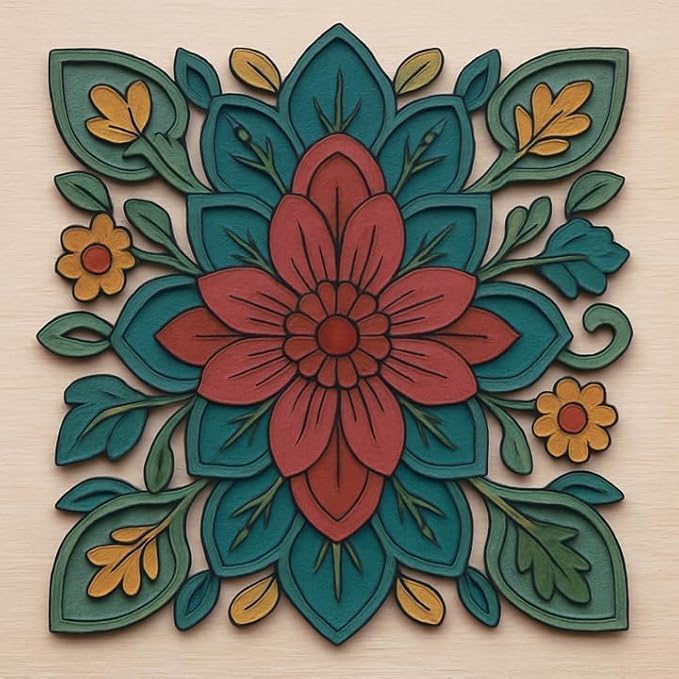 Double-Sided Colored Plywood Boards, 12x12 Inch 3mm Pre-Painted Basswood for Laser Cutting, Signs, Decorations & Commercial Craft Projects (Red and Black)