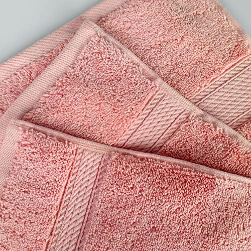 Superior Egyptian Cotton Plush & Absorbent, Face Towel Set of 6, Tea Rose
